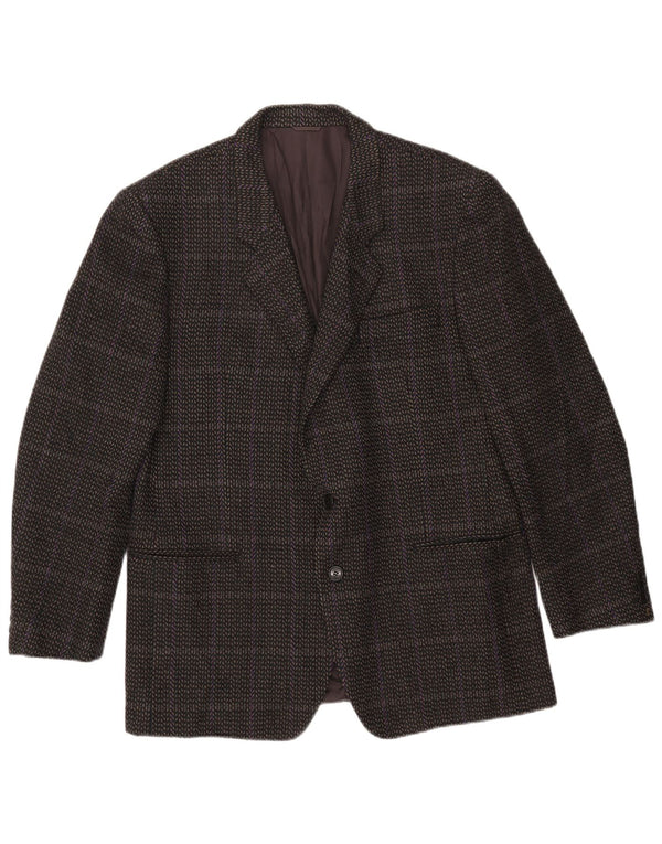 Cerruti 1881 Veste blazer à 2 boutons pour homme IT 54 2XL Gris à carreaux en laine d'agneau