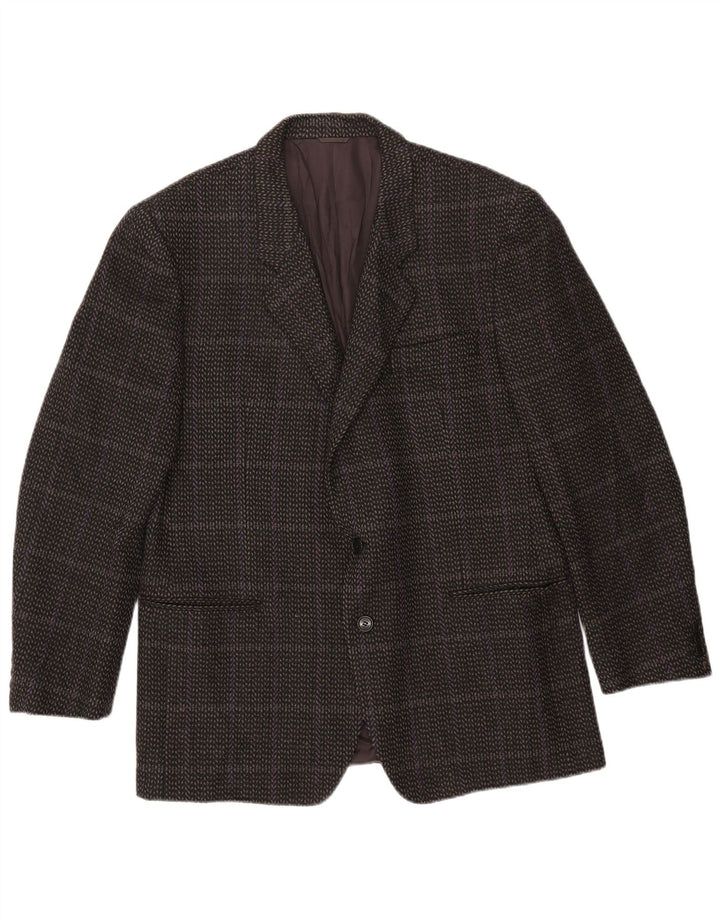 Cerruti 1881 Veste blazer à 2 boutons pour homme IT 54 2XL Gris à carreaux en laine d'agneau