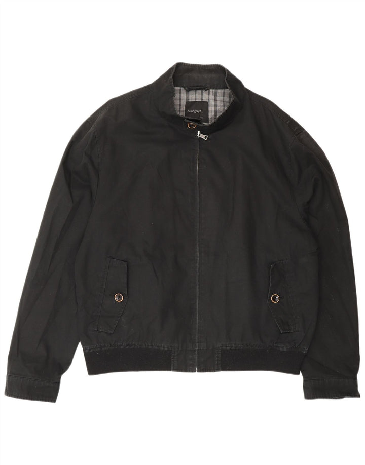 Marks & Spencer Veste Bomber Autographe Homme UK 42 XL Coton Noir