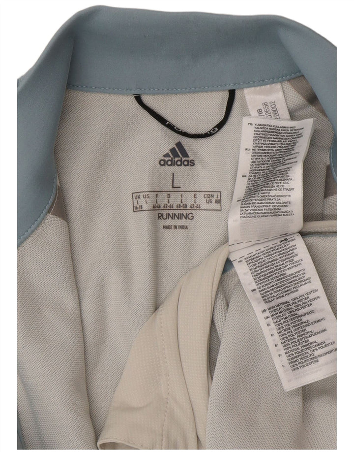 Adidas Veste de survêtement à manches 3/4 pour femme UK 16/18 Large Bleu Polyester