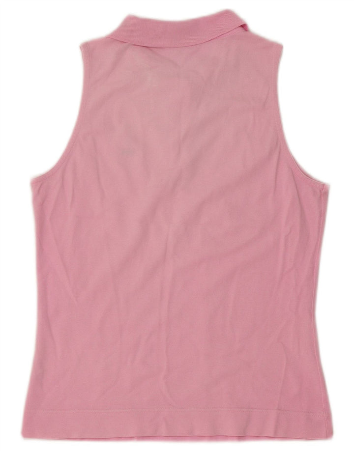 Lacoste Polo sans manches femme taille 40 coton rose moyen