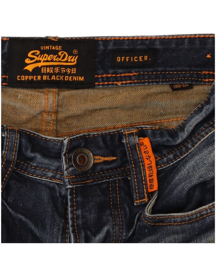 SUPERDRY Short en Jean Officier W28 Petit Bleu Coton Homme