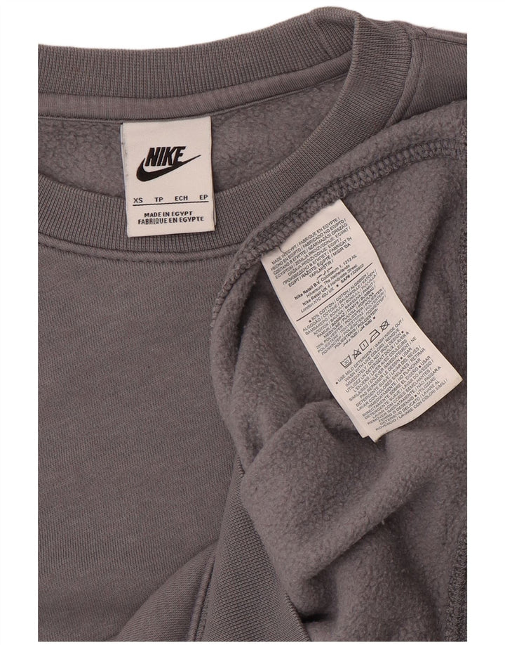 NIKE Homme Swoosh Graphic Sweatshirt Jumper XS Gris Coton
