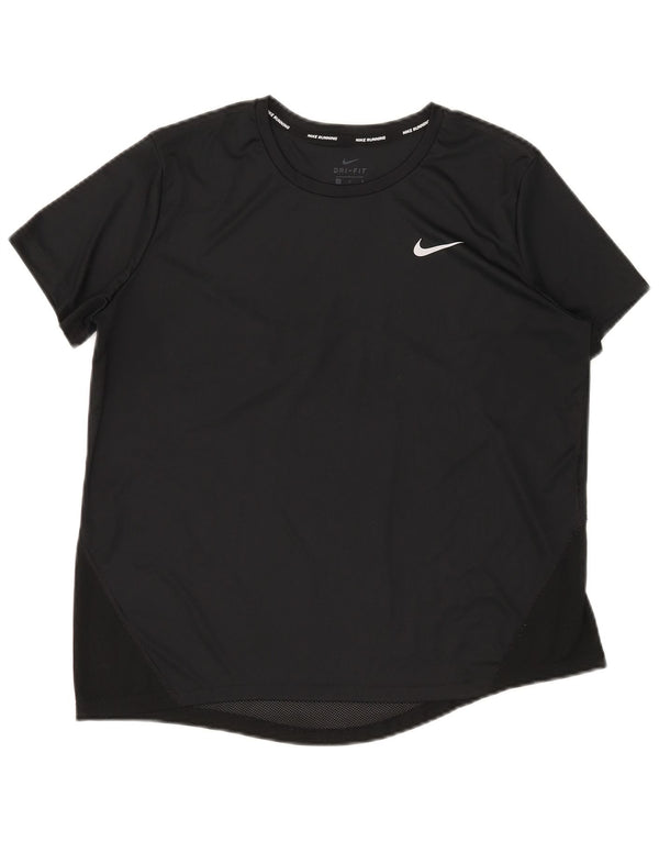Nike T-shirt Dri Fit pour femme UK 16 Large Noir