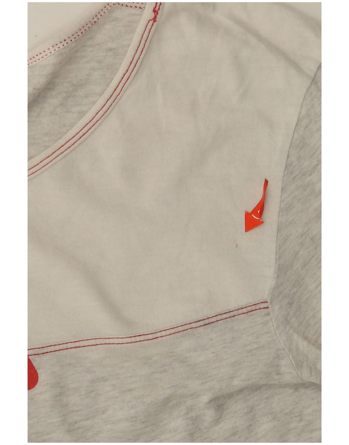 FILA Haut graphique à manches longues pour femme UK 12 Gris moyen moucheté