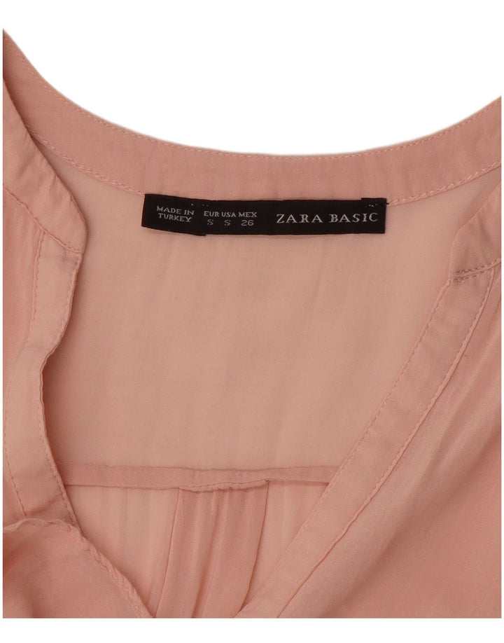 Zara Tunique transparente à manches 3/4 pour femme UK 10 Small Rose