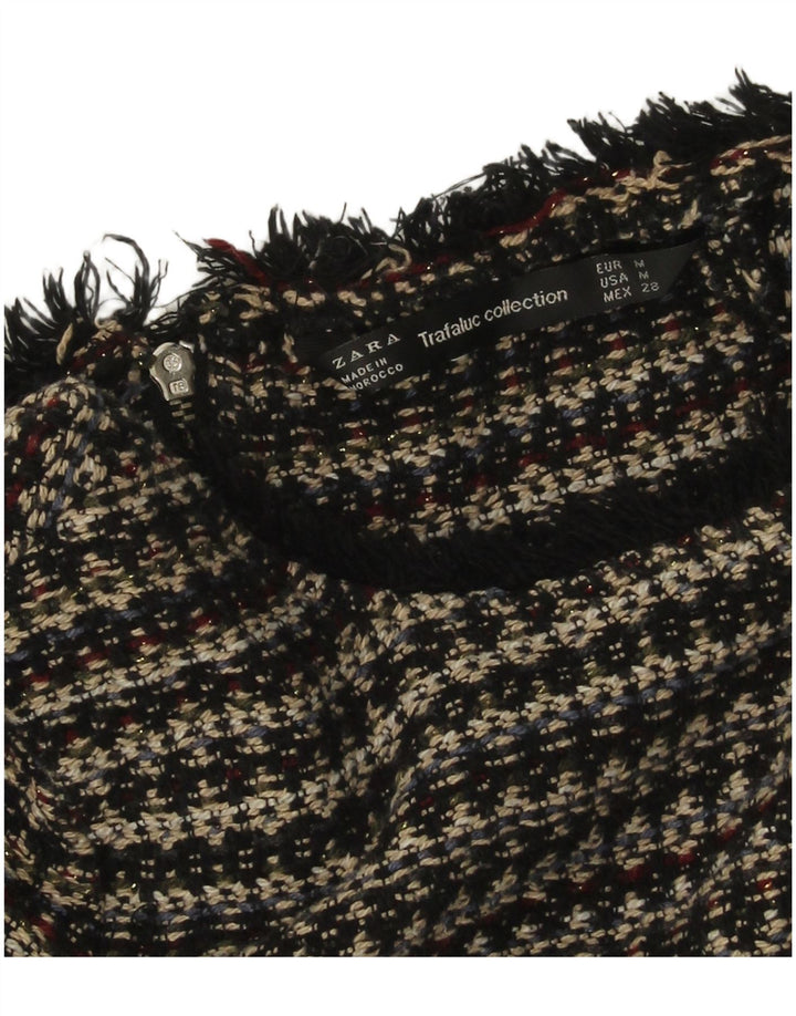 Zara Pull col bateau pour femme UK 12 Medium Multicolore Rayé