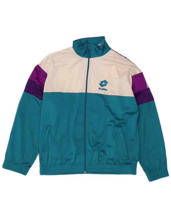 LOTTO Veste de survêtement graphique pour hommes, grand, bleu, colour block