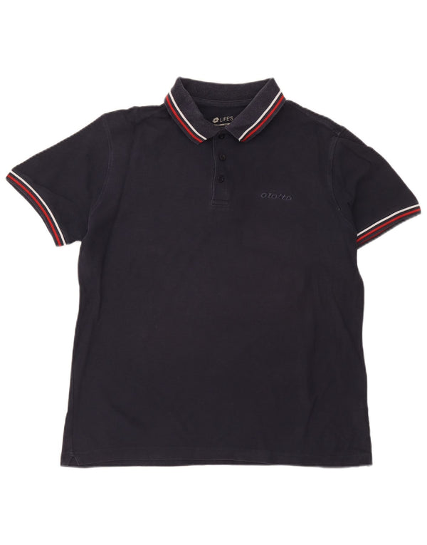 Lotto Polo Homme Bleu Marine Moyen Coton