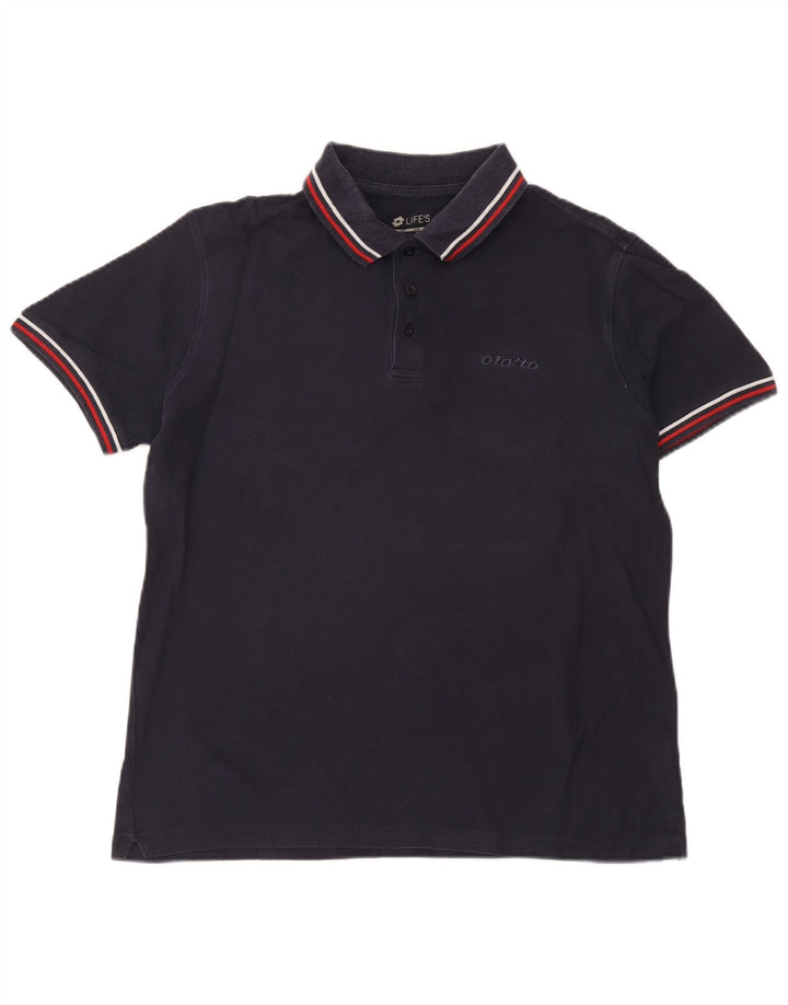 Lotto Polo Homme Bleu Marine Moyen Coton