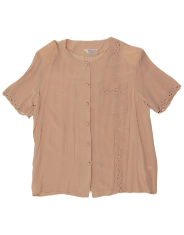 Coocoon Chemisier à manches courtes pour femme UK 18 XL Soie beige