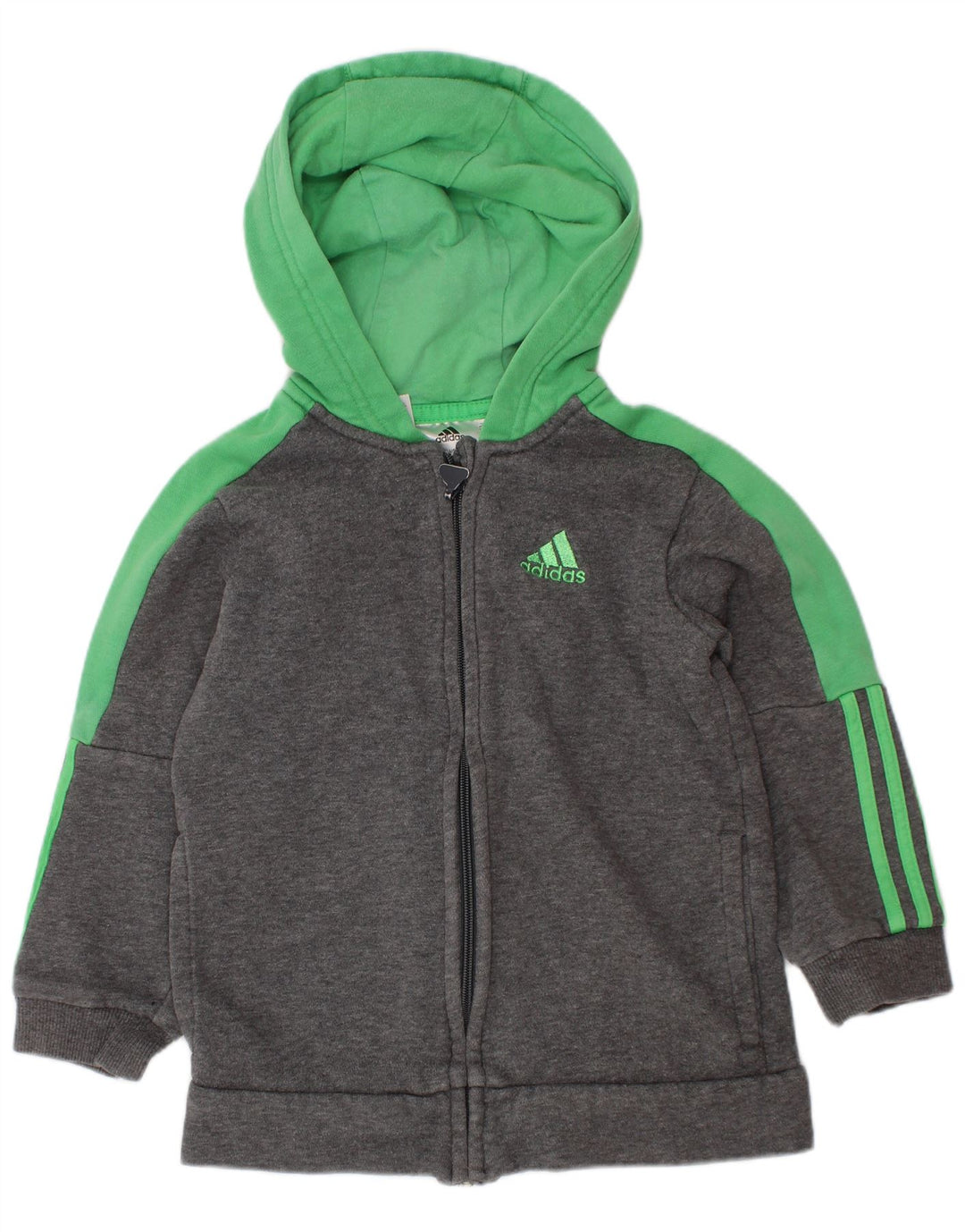 ADIDAS Pull à capuche zippé pour garçon 2-3 ans Gris Colorblock Coton