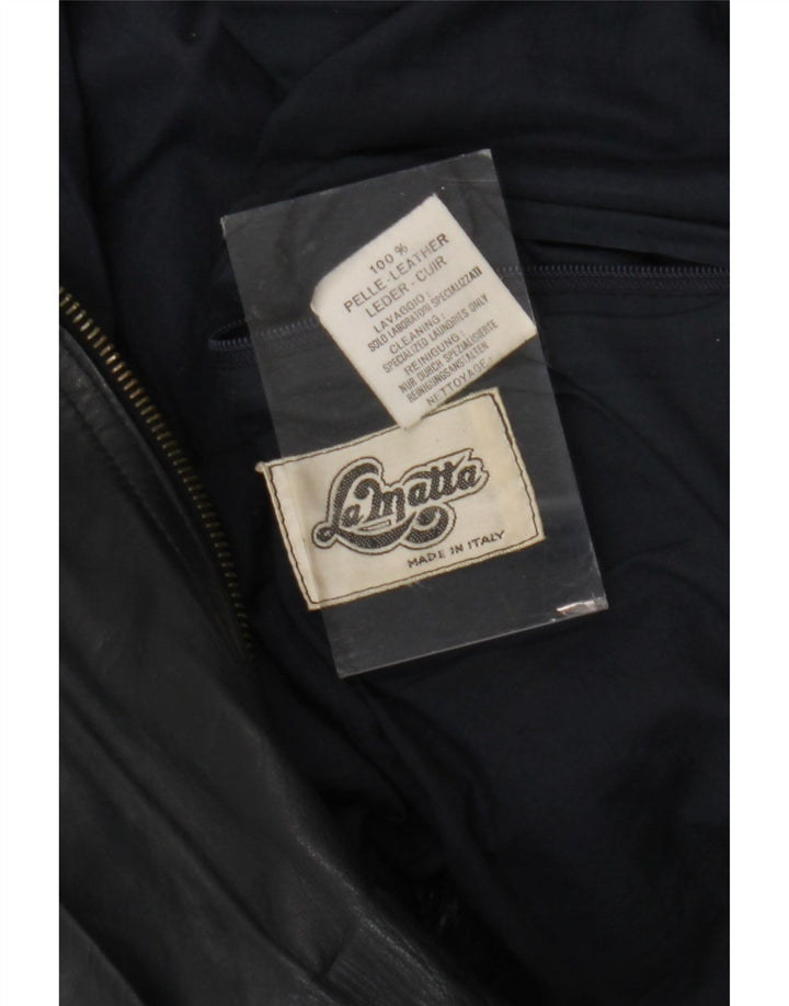 La Matta Veste en cuir bomber pour homme UK 38 Cuir bleu marine moyen