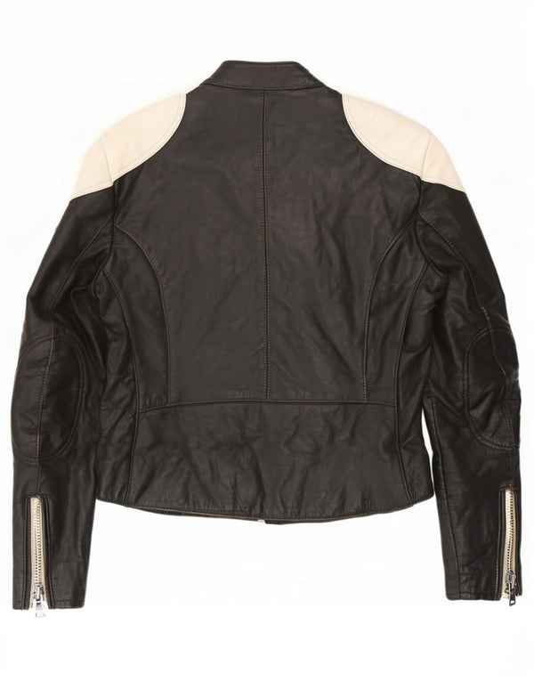 IXS Veste de course en cuir pour homme EU 50 Noir moyen colour block