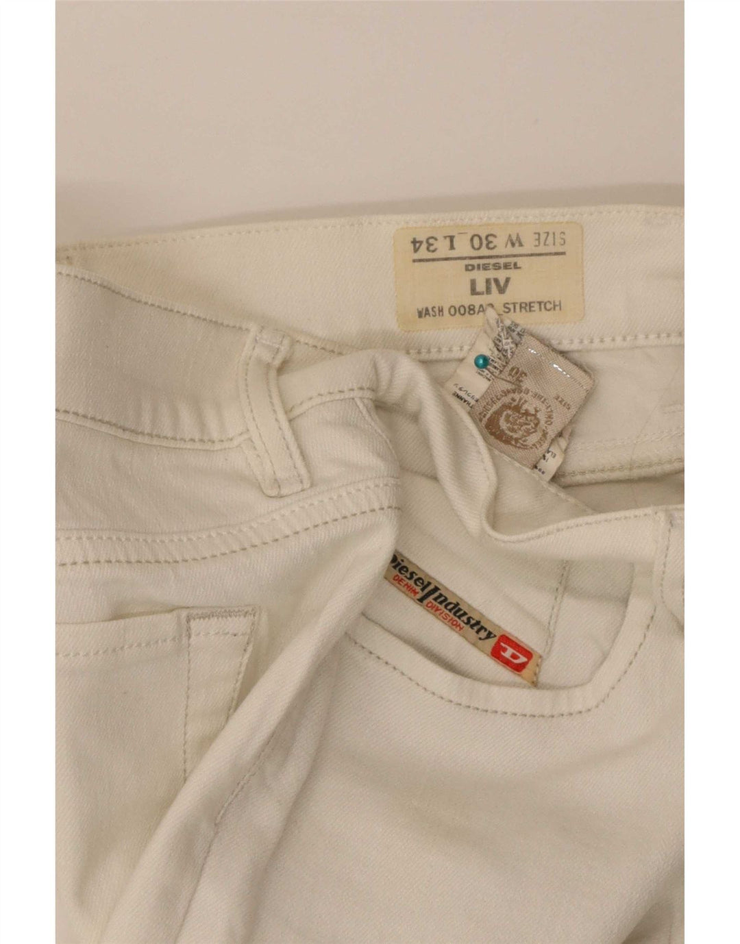 Diesel Jean Liv Slim Femme W30 L34 Coton Blanc