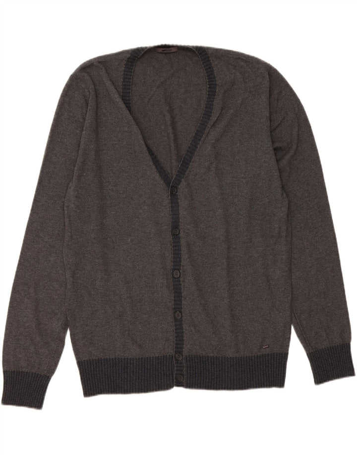 GAS Mens Cardigan Sweater XL Grey Cotton Vintage Gas and Second-Hand Gas from Messina Hembry 