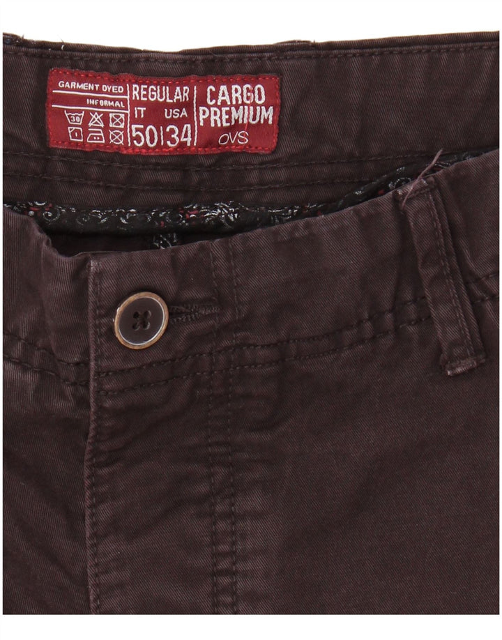 OVS Short Cargo Regular Homme IT 50 Large W34 Coton Marron
