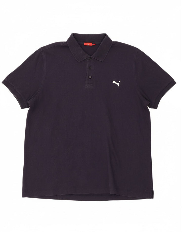PUMA Mens Polo Shirt 2XL Navy Blue Cotton