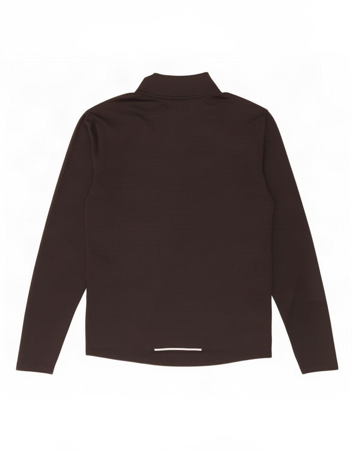 Nike Hommes Dri Fit Zip Neck Top Manches Longues Noir Moyen Polyester