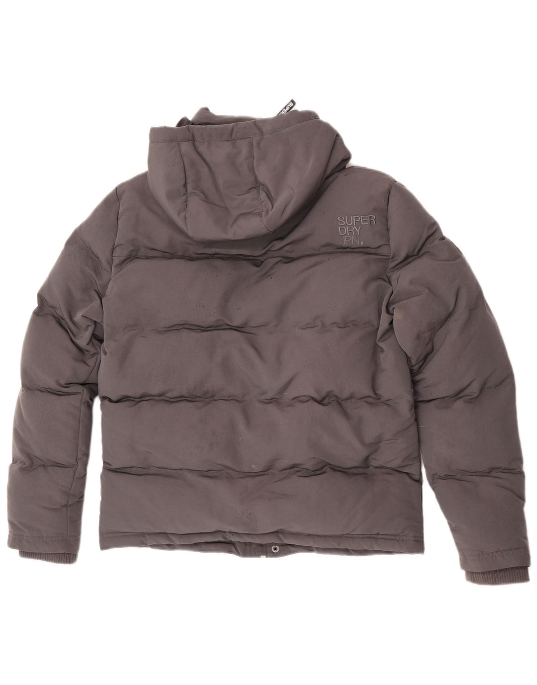 Superdry Veste matelassée à capuche graphique pour hommes UK 36 petit gris polyester