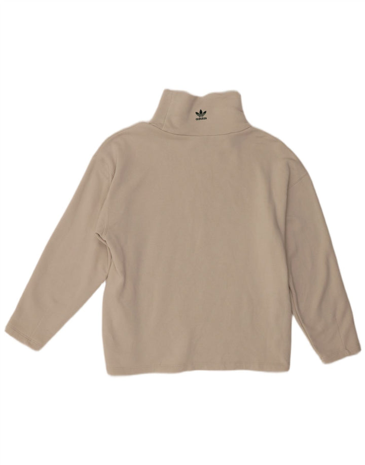 Adidas Sweat-shirt surdimensionné graphique pour femme UK 10 Petit Blanc cassé