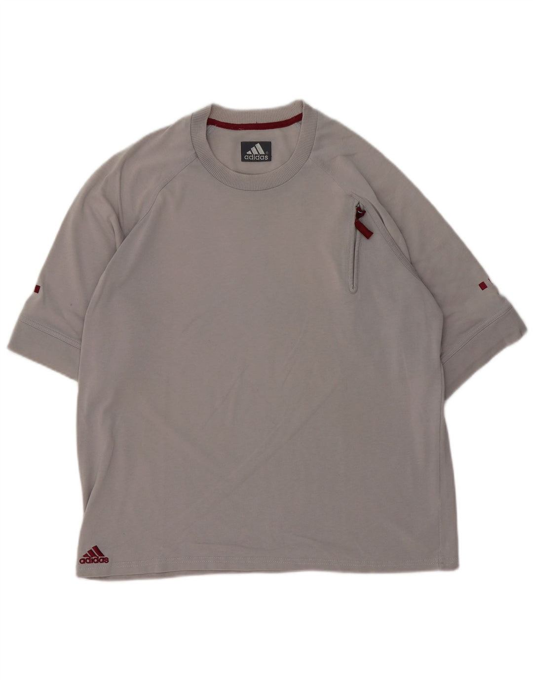 Adidas T-Shirt Homme Haut Large Gris Coton