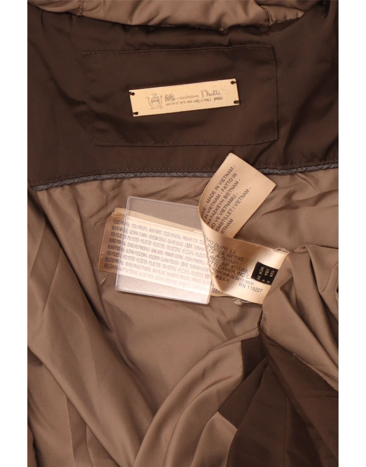 MASSIMO DUTTI Manteau rembourré à capuche pour femme UK 10 Petit Marron Polyester