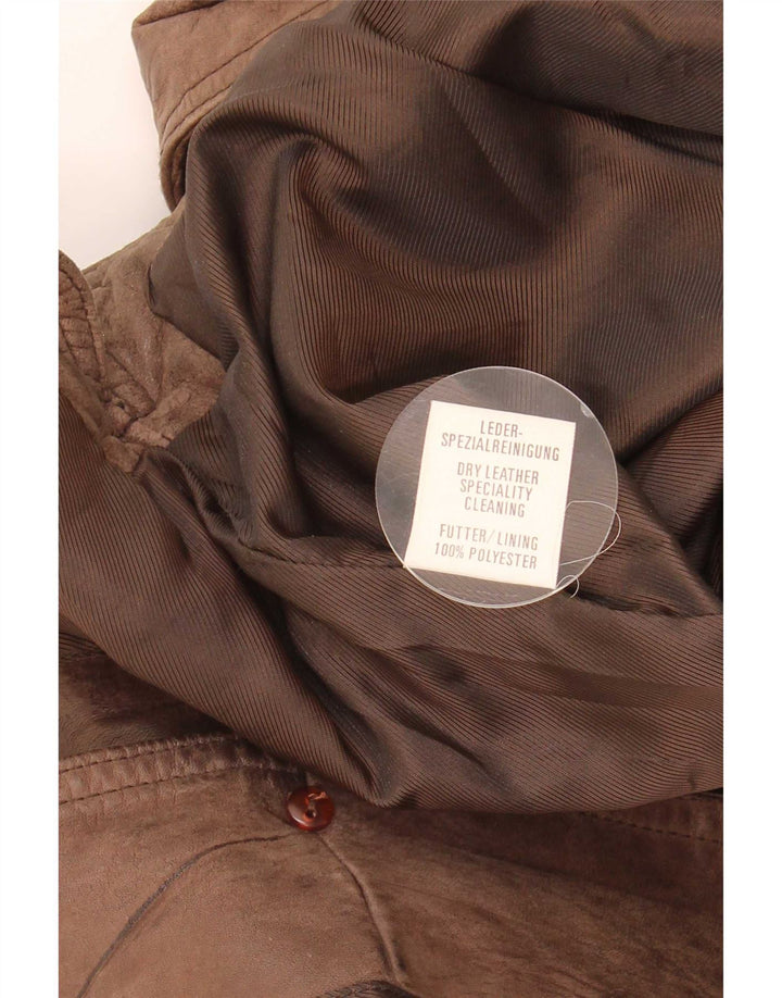 gilet en cuir homme vintage IT 58 2XL Marron
