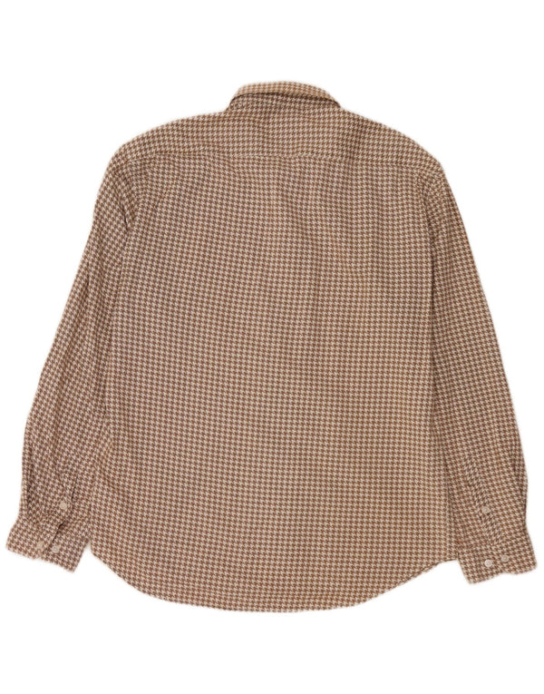 All Saints Chemise en flanelle pour homme 2XL Beige Pied-de-poule