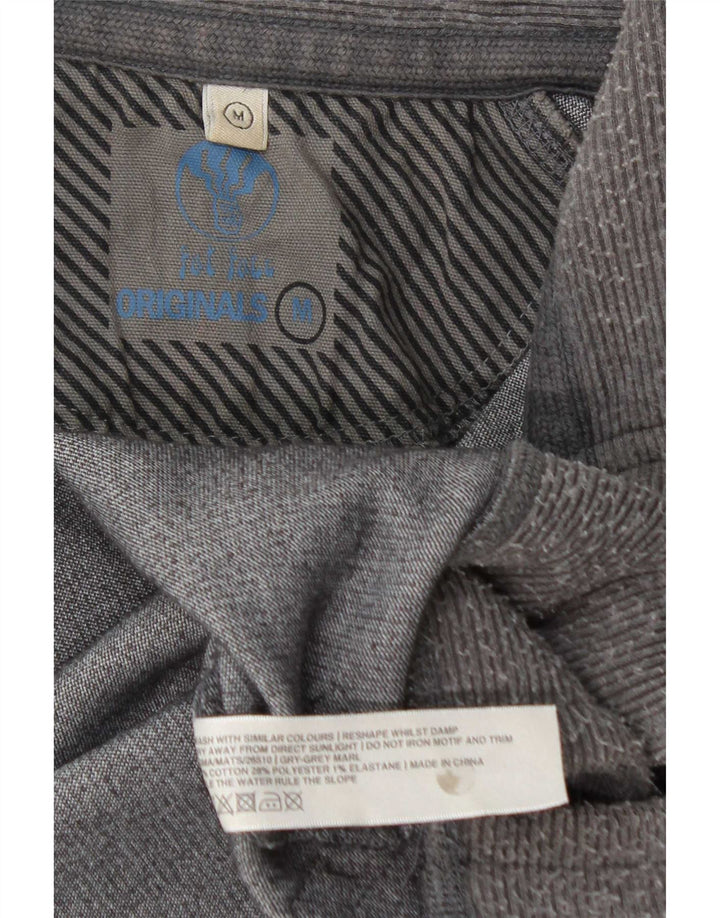 Fat Face Sweat-shirt col zippé pour homme en coton color block gris moyen