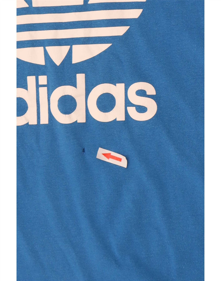 Adidas T-shirt graphique pour homme en coton bleu petit