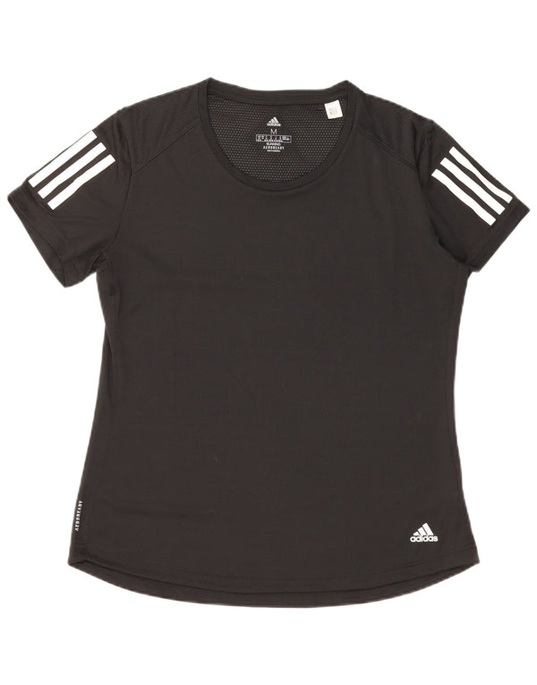 ADIDAS Femmes Aeroready T-Shirt Top UK 12/14 Moyen Noir Polyester