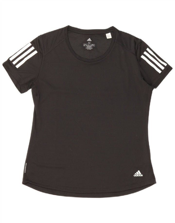 ADIDAS Femmes Aeroready T-Shirt Top UK 12/14 Moyen Noir Polyester