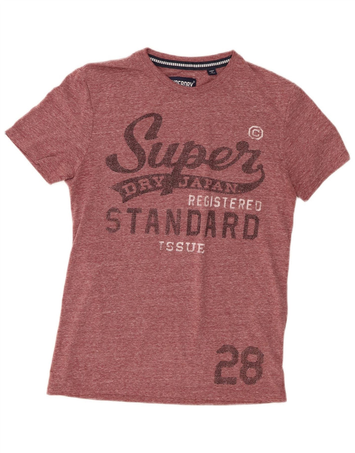 Superdry T-Shirt Graphique Homme Petit Bordeaux Moucheté Polyester