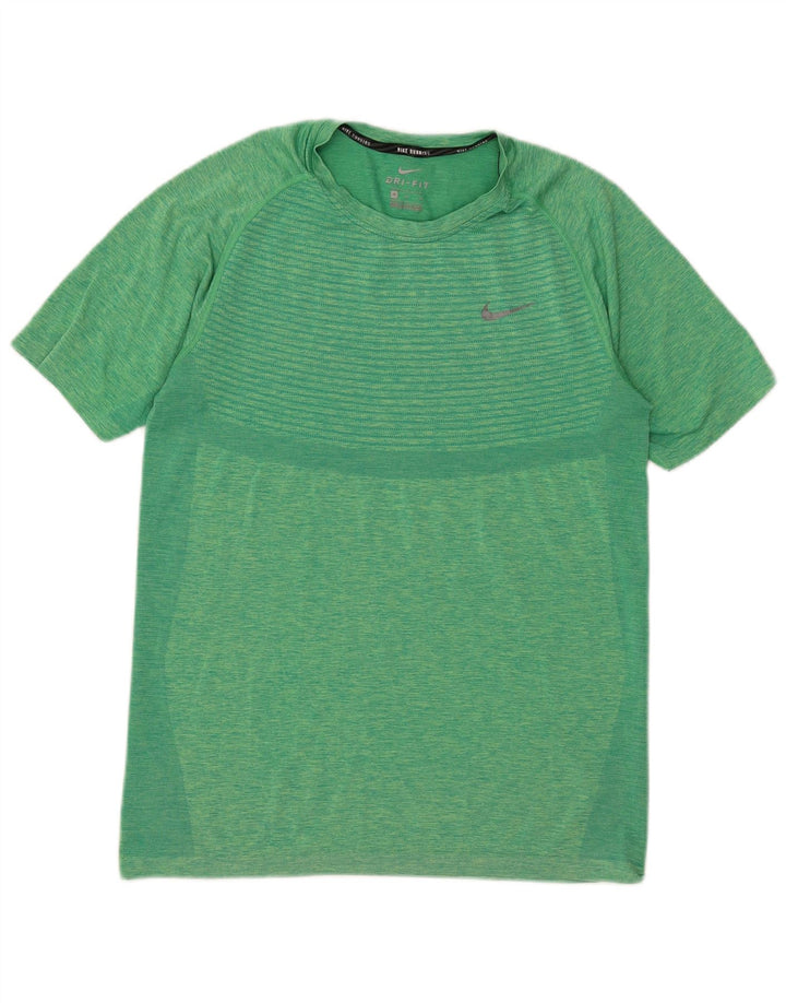 Nike Hommes Dri Fit T-Shirt Haut Rayé Vert Moyen