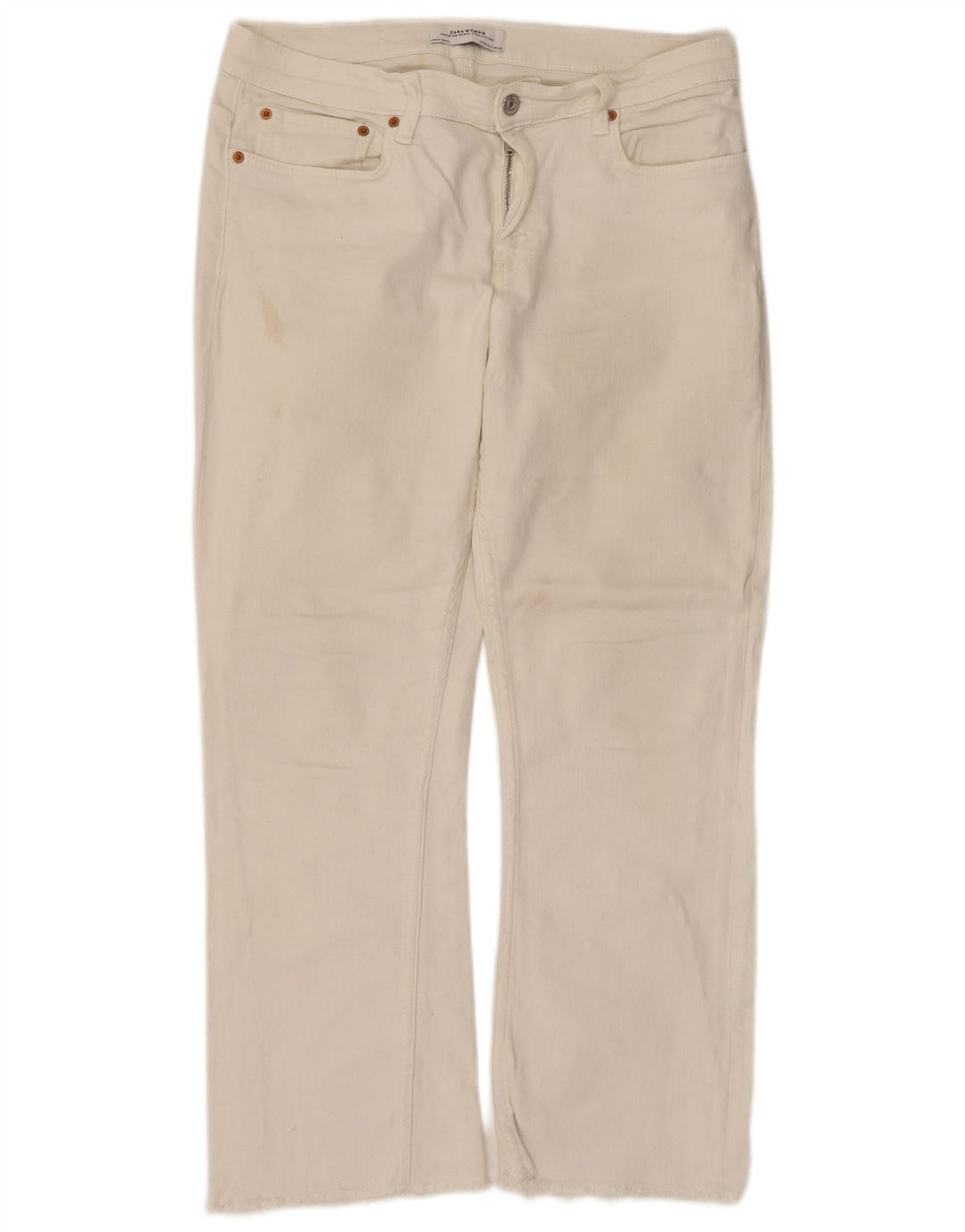 Jean court ZARA femme EU 40 Medium W30 L25 coton blanc