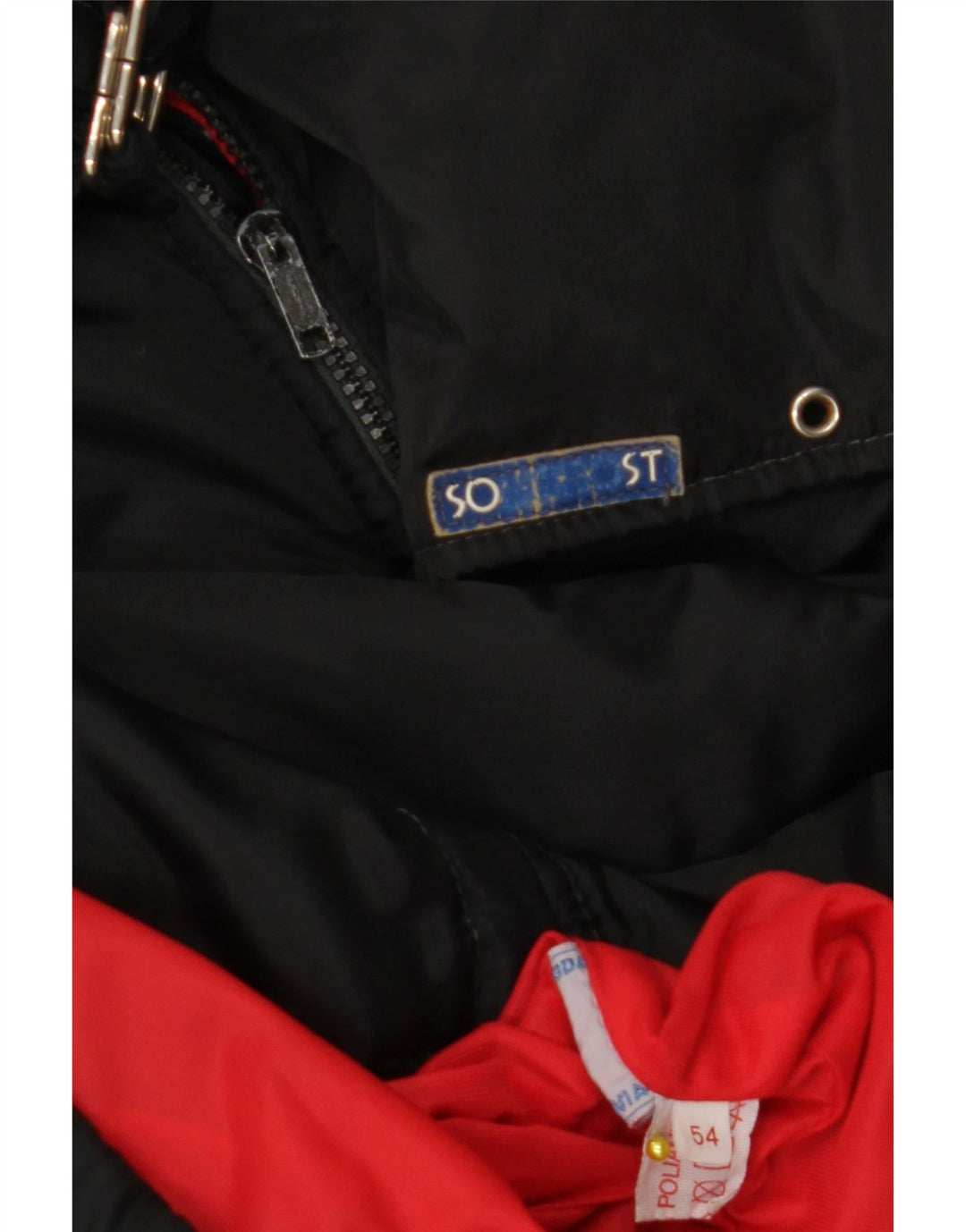 VINTAGE Veste coupe-vent homme IT 54 2XL Noir Colourblock Polyamide