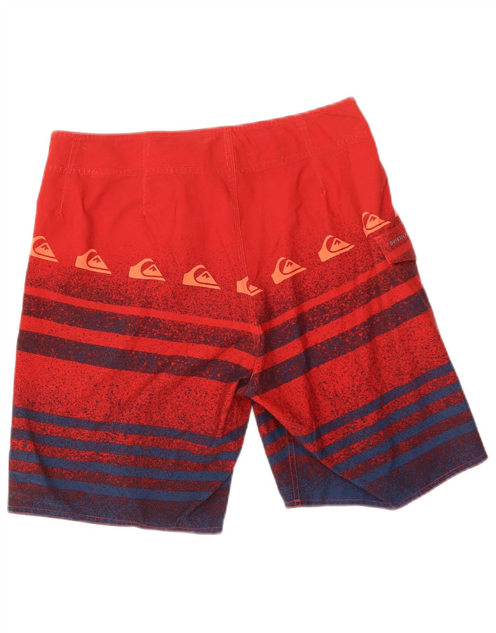 Quiksilver Short de Bain Graphique Homme Rayé Rouge Moyen