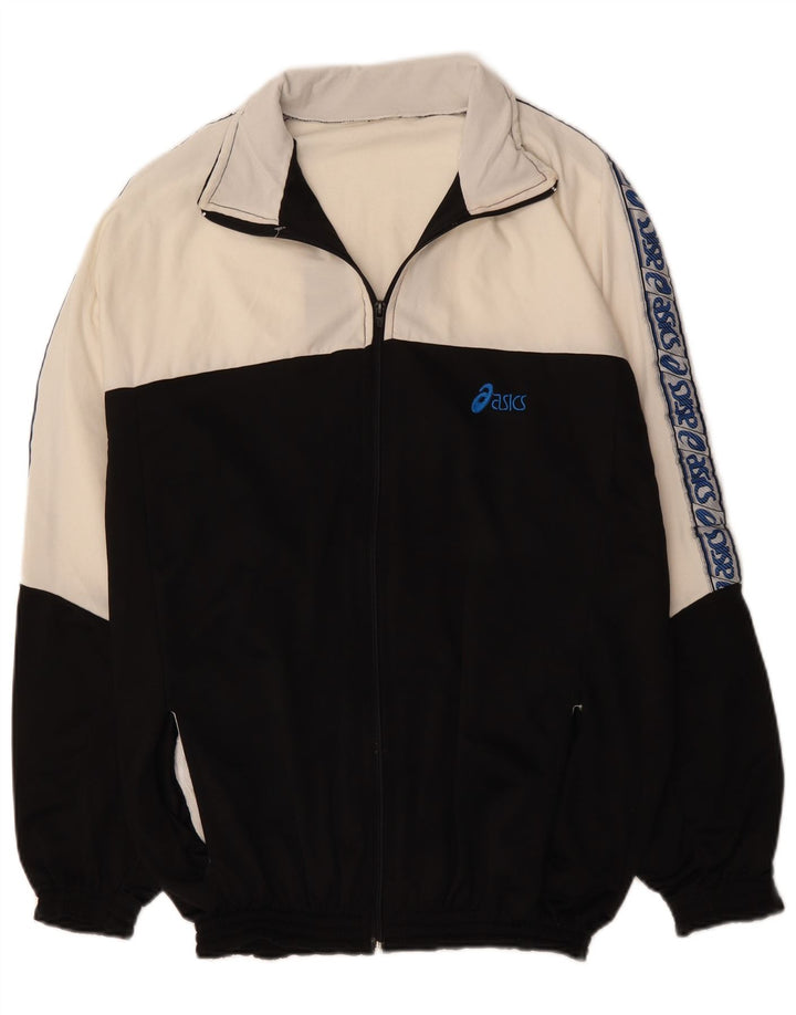 ASICS Veste de survêtement graphique pour hommes, grand, noir, colour block