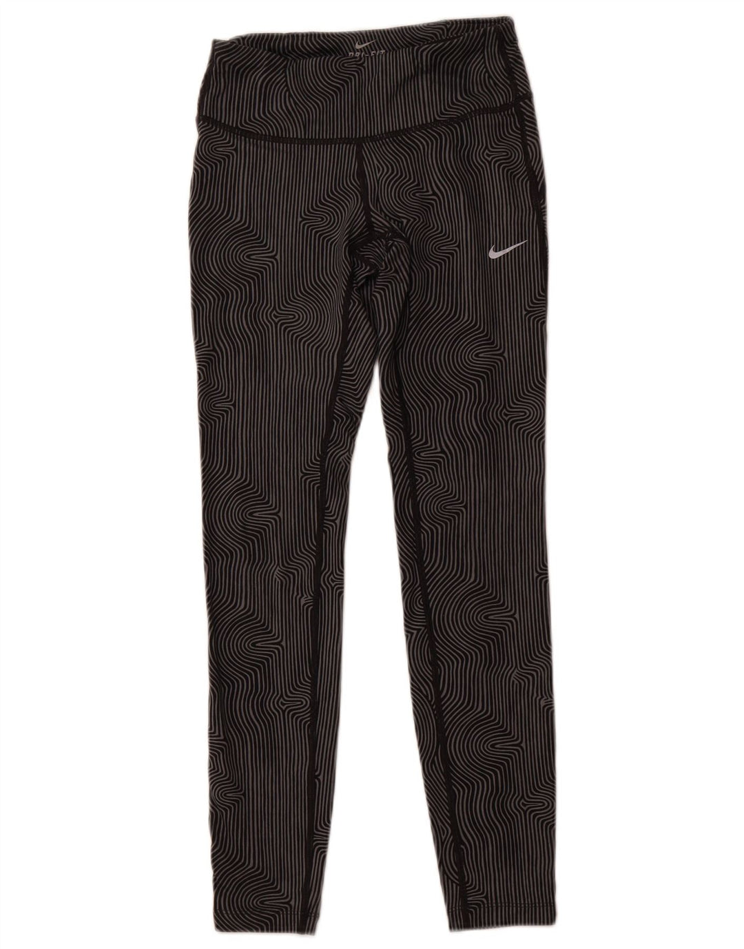 NIKE Legging Dri Fit pour femme UK 6 XS Gris à fines rayures