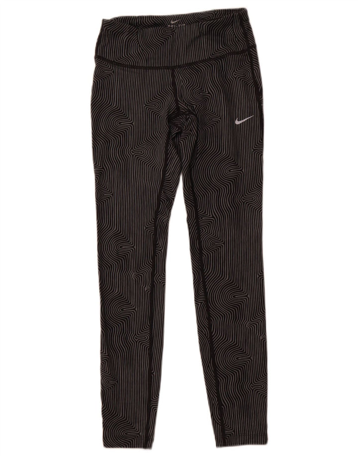NIKE Legging Dri Fit pour femme UK 6 XS Gris à fines rayures