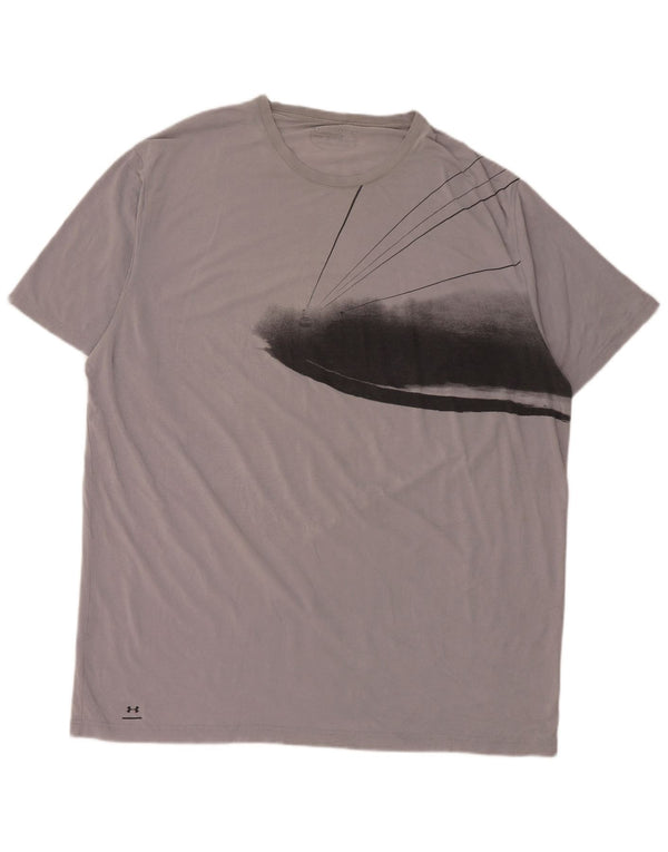 UNDER ARMOUR T-Shirt Heat Gear Graphic Homme XL Gris