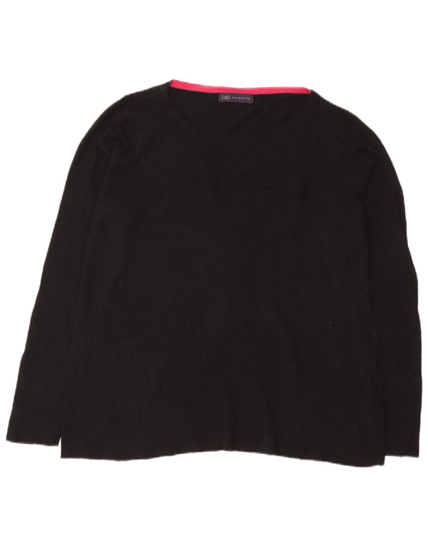 Marks & Spencer Pull col bateau pour femme UK 16 Grand coton noir