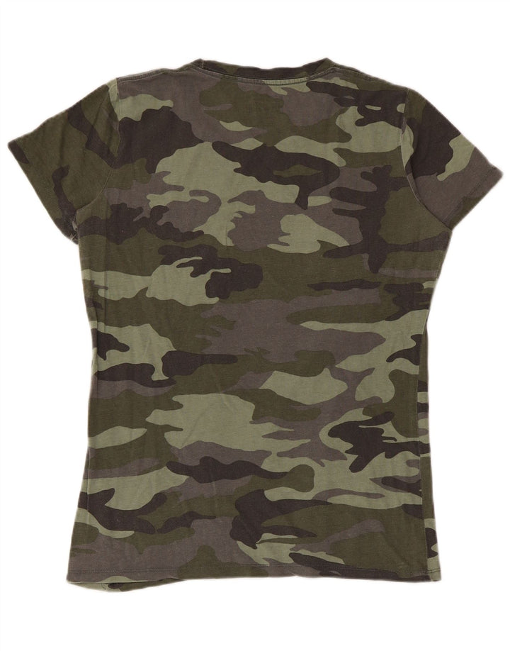 Converse T-shirt graphique pour femme UK 18 XL Kaki Camouflage