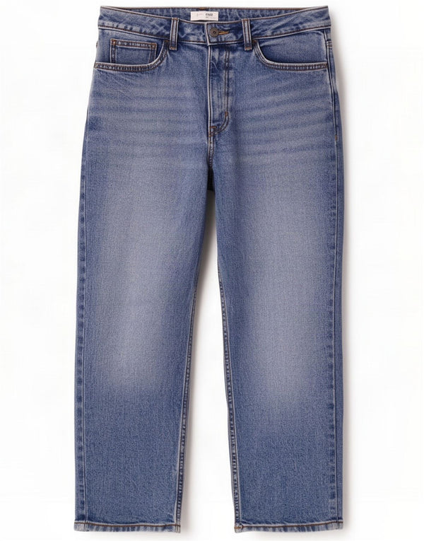 White Stuff Jean court droit pour femme UK 10 Small W30 L25 Bleu Coton