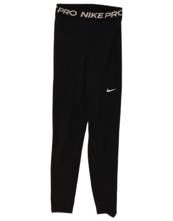 NIKE Womens Graphic Leggings UK 4 XS  Black