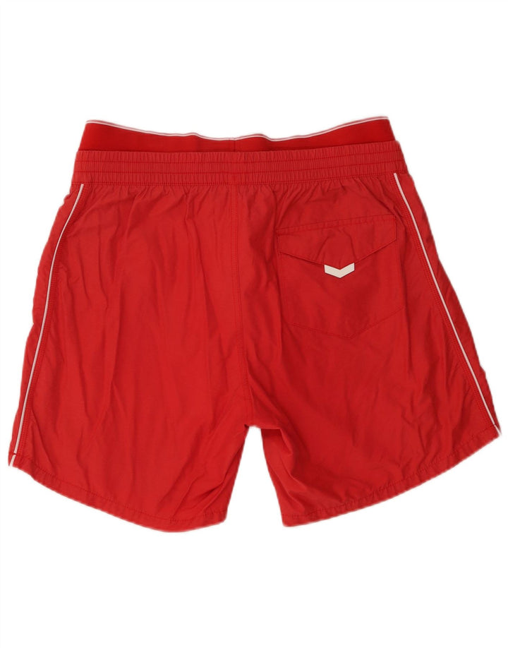 Diesel Short de Bain Graphique Homme Rouge Moyen Coton