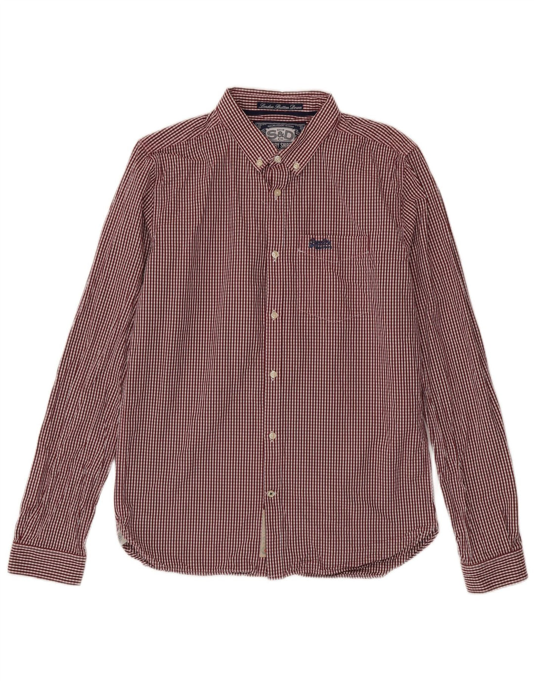 Superdry Chemise Homme Large Rouge Vichy Coton