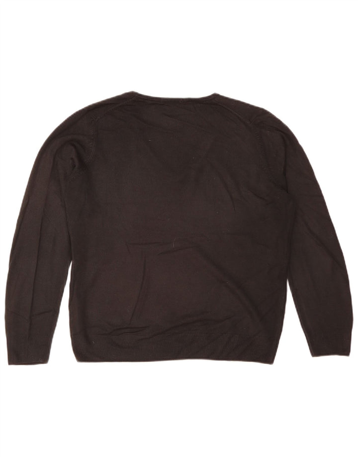 Marks & Spencer Pull col en V pour femme UK 12 Acrylique noir moyen