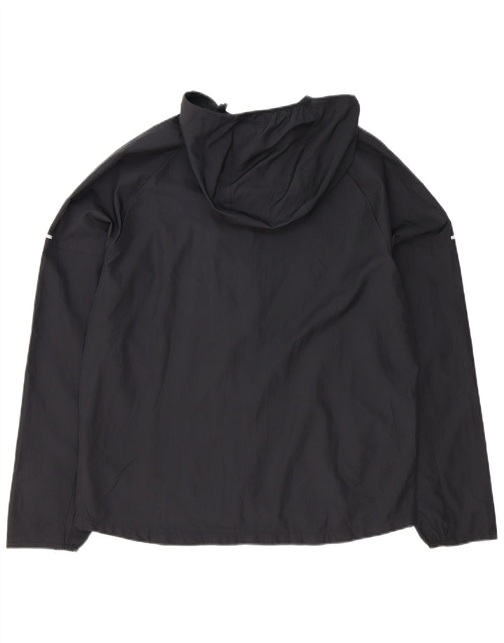 NIKE Veste de pluie surdimensionnée à capuche pour femme UK 14 Polyester noir moyen